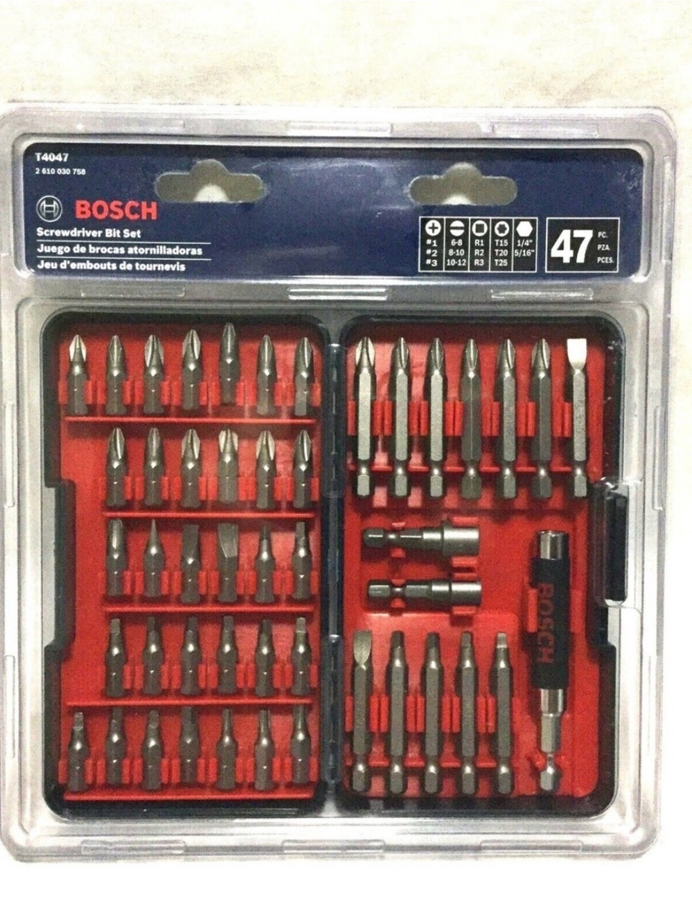 Bosch 47-Piece Screwdriver Bit Set - Red/Black